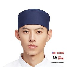 Unisex Chef Hats Adjustable Kitchen Cooking Caps with Breathable One Size Blue