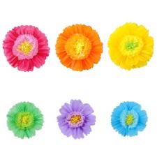 6 Pcs Giant Tissue Flowers 31.5" X 24" Mexican  Flower Decorations for1834