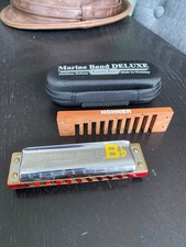 Hohner marine band deluxe, blue moon custom comb harmonica key of Bb