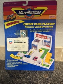 Vintage MICRO MACHINES  Shell Credit Card Playset - all 6 & Extras!