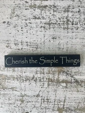 Cherish The Simple Things Mini Wood Block or Tier Tray Decor **NEW** Black Color