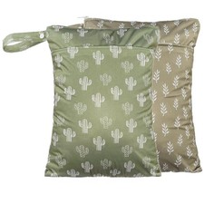 Wet Dry Bags with Two Zippered Pockets and Handle, Reusable Storage Bag for B...