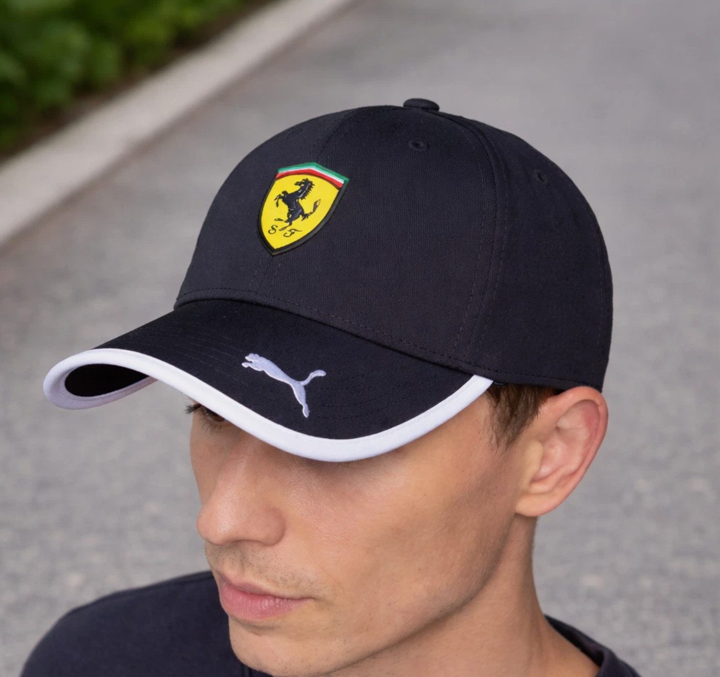 Scuderia Ferrari F1 Team Black Adjustable Curved Brim Racing Baseball Cap PUMA