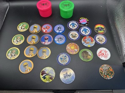 Vintage 90s POG Lot Power Rangers 1994 McDonald's Milk Caps Slammers Cases 40pc