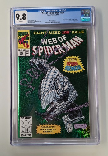 Web of Spider-Man #100 CGC 9.8 New Slab - 1st Spider-Armor Holo Grafx Foil Cover