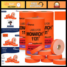 Fluorescent Red Pricing Labels - 60,000 Stickers, 24 Rolls Value Pack, USA Made