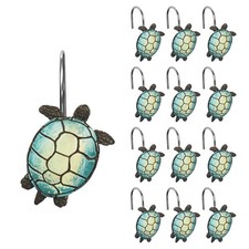 Sunlit Tilt Sea Turtle Shower Curtain Hooks, Home 1.6 inches wide, Turquoise