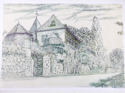 Werner Simmang Zeichnung Herrlichkeit 27x40 cm R-265
