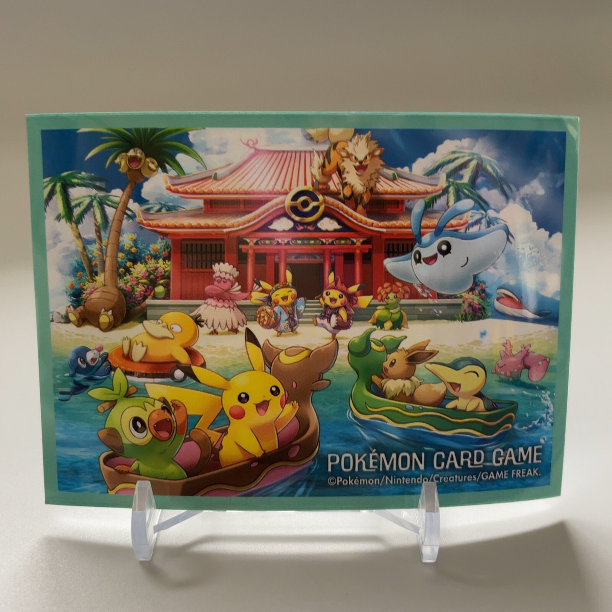 OKINAWA Pikachu 1X Pokemon Center Card Game TCG Deck Shield Single Sleeve  F/S