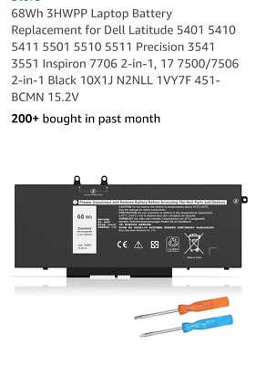 4GVMP Laptop Battery For Dell Latitude 5400 5500 Precision 3540 9JRYT C5GV2 FAST