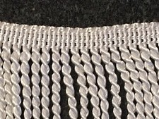 Fransenborte, Schnittfransen, weiß, 70mm