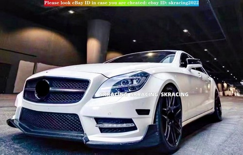 Real Carbon Fiber Front Bumper Spoiler Lip 3PCS For Mercedes Benz W218 CLS63 - Picture 6 of 15