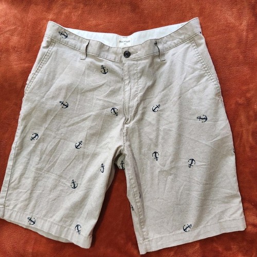 Dockers Mens Shorts Size 32 Beige Anchor Print Flat Front