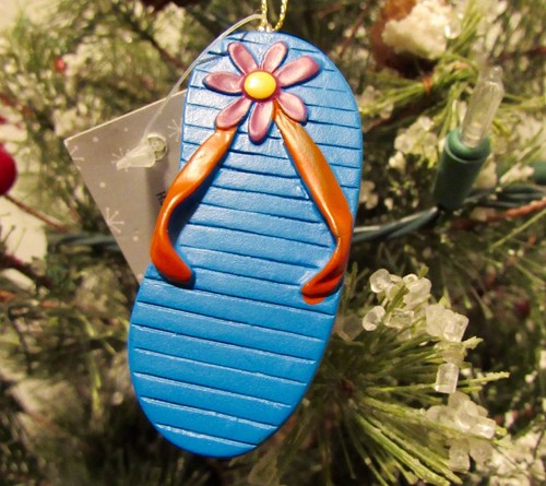 BLUE FLIP-FLOP AT THE BEACH CHRISTMAS TREE ORNAMENT | eBay