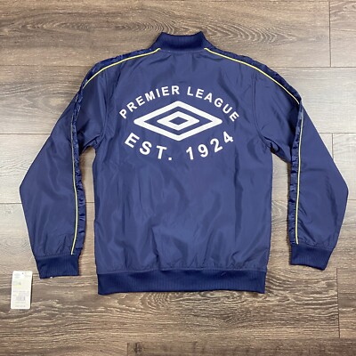 Umbro Premier League Men's Sporty Style Blue Button Up Jacket Size
