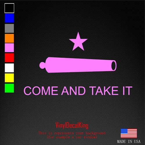 Calcomanía de vinilo Come and Take It bandera de cañón para automóvil camión ventana pegatina para computadora portátil Texas - Imagen 6 de 10
