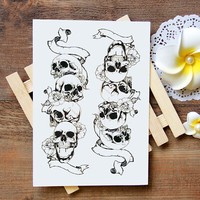 TemporäRes Tattoo Set Skull Totenkopf SchäDel Knochen Bones Scary Wasserfest