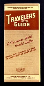 1940 Travelers Hotel Guide Walz Service USA Vintage Travel Brochure Directory