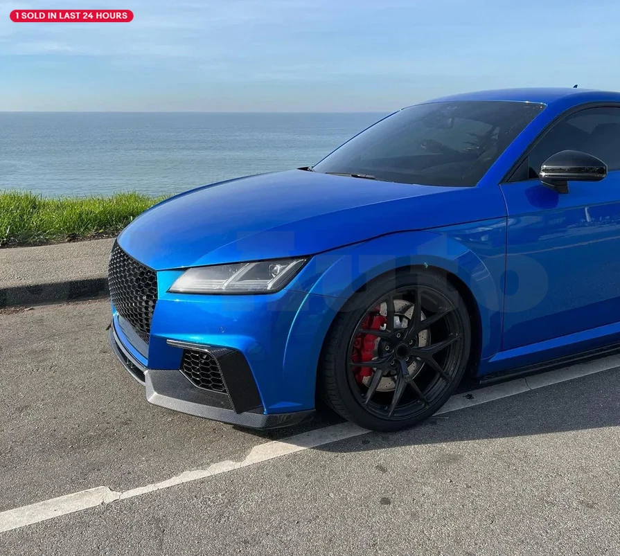 Para Audi TT RS TTRS 16-18 CARBONO REAL Faro Antiniebla Delantero Cubierta Aletas Divisor Canard Foto 4 de 4