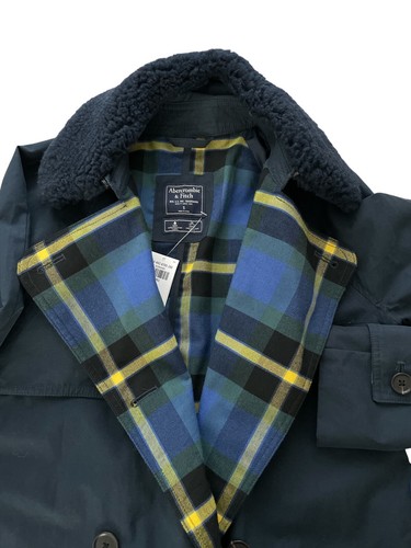 Abercrombie & Fitch NWT Navy Blue Trench Coat Womens Size S - Picture 11 of 16