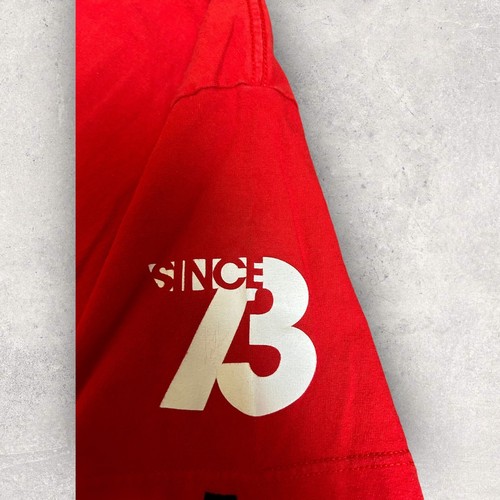 FMF Racing T-Shirt Fits Large Red Short Sleeve Flying Machine Factory Flag Logo - Picture 6 of 10