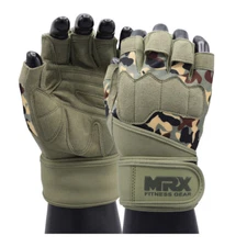 MRX Men Weightlifting Gloves Gym Exercise Fingerless Wrist Support Lifting Glove