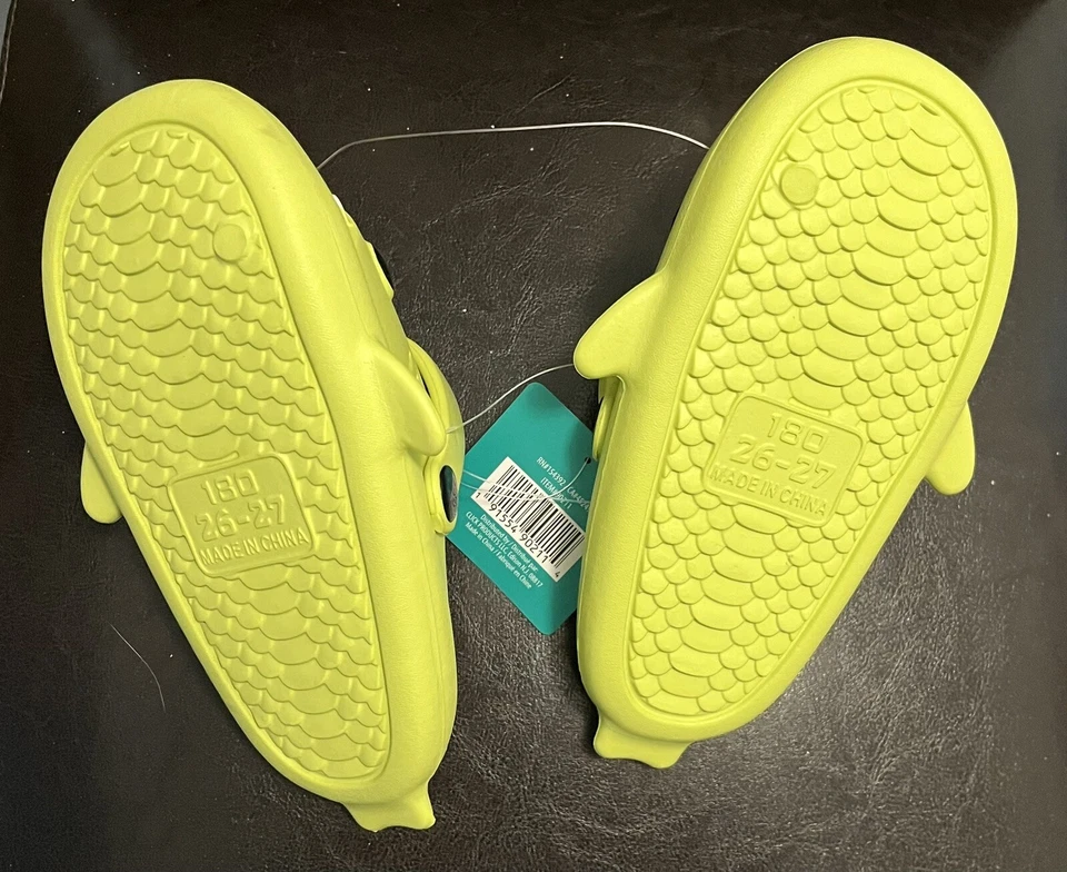 学步儿童拖鞋凉鞋 水鞋 绿色鲨鱼怪物 尺码 11 — 第 3/3 张图片