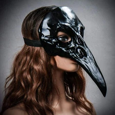 Raven Skull Long Nose Feather Alien Halloween Masquerade Party Full Face Mask