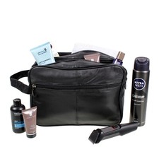 JUMBO toiletry bag extra large, washbag, Genuine Real Leather