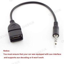 3.5mm male jack male to USb Female Headphone Earphone Audio Cable Connector 6H