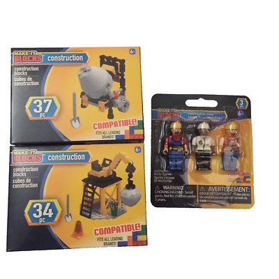NEW Make It Blocks Construction Sets & Figures - 71 pieces & 3 Figures