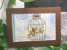 New Handmade 5x7 Matted 4x6 Inspirational Birds Floral Free Ship 577