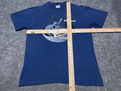 Vintage Silver City 4th Annual Blues Festival 2000 Shirt Blue Medium Band List - 第 9/13 張圖片