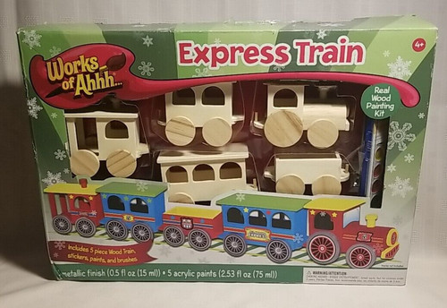 Works of Ahhh...Airplane Wood Painting Kit  Express Train Set 5 Cars - See Photo