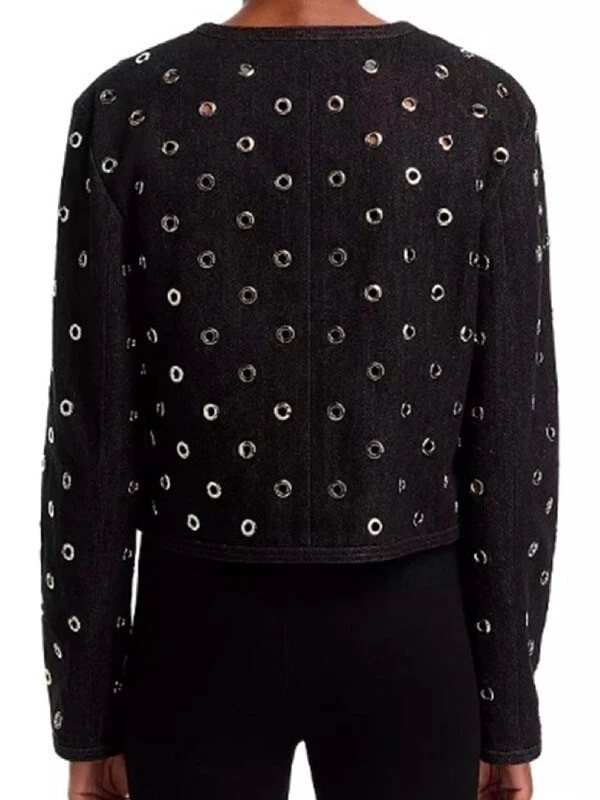 Joy Behar Black Grommet Jacket from The View Stylish Embellished Statement Piece - Image 4 of 4