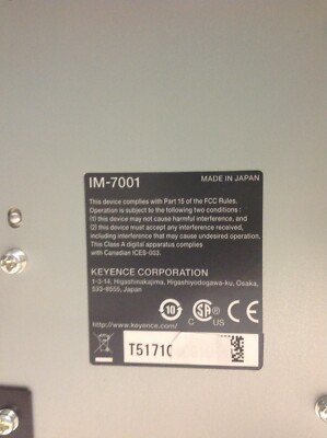 Keyence Optical Dimension Measuring System IM-7001 with IM-7020