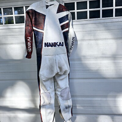 NANKAI BODY RACING SUIT RED WHITE BLUE VINTAGE SIZE XL NANKAI BODY RACING SUIT RED WHITE BLUE VINTAGE SIZE XL