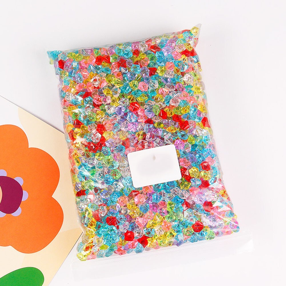 Irregular Shaped Acrylic Ice Gravel 1cm Size Colorful Decorative Stones