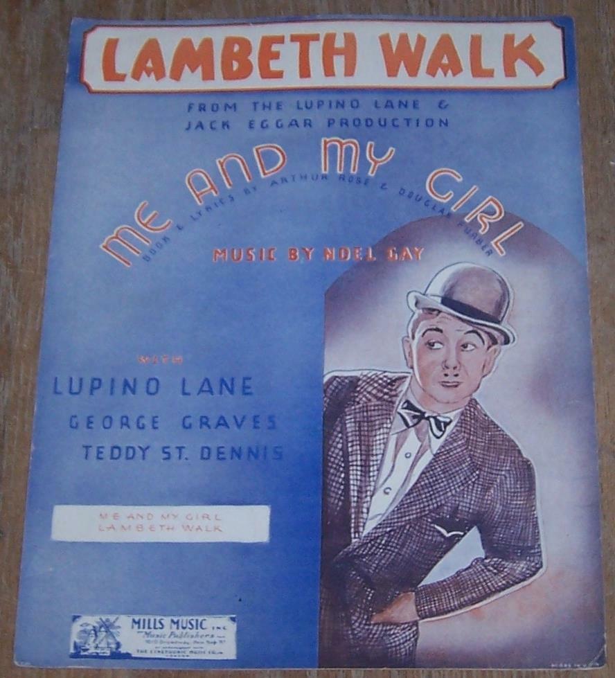 Lambeth Walk Lupino Lane Me and My Gal 1937 Musical Theater Sheet Music eBay