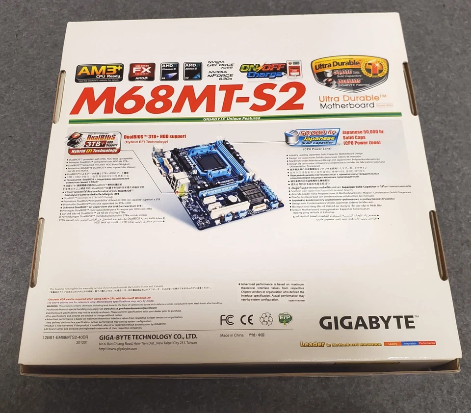 Gigabyte M68MT-S2 mATX motherboard - new in box - AM3+ GeForce 7025 NForce 630A - Image 4 of 4