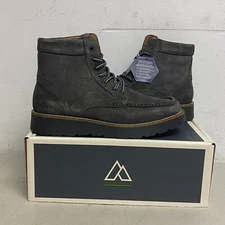 Alpine Mens Bryson Lace Up Moc Toe Style Gray Suede Leather Upper AD23MC002-GRY