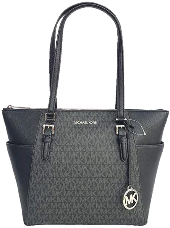 Michael Kors Canvas Heart The Michael Leather Trum Travel Tote Bag