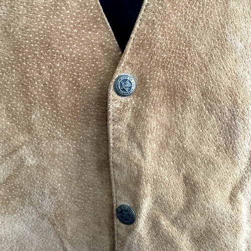 Scully Leather Suede Vest Men's Size Large Brown Snap Front Western Cowboy - Picture 7 of 8