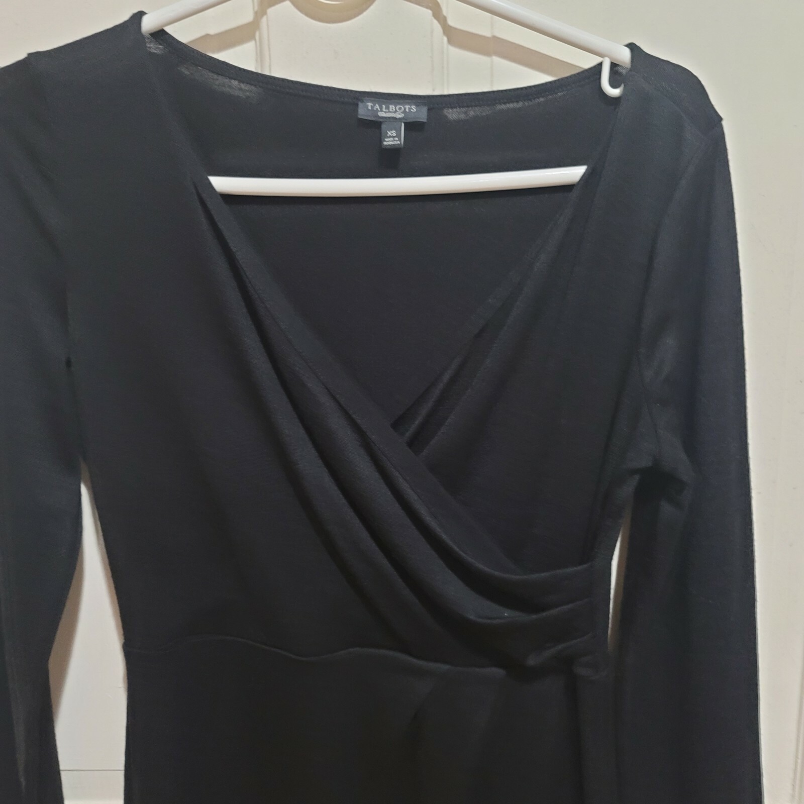 Talbots Solid Blk XS Long Sleeves Asymmetrical Cl… - image 2