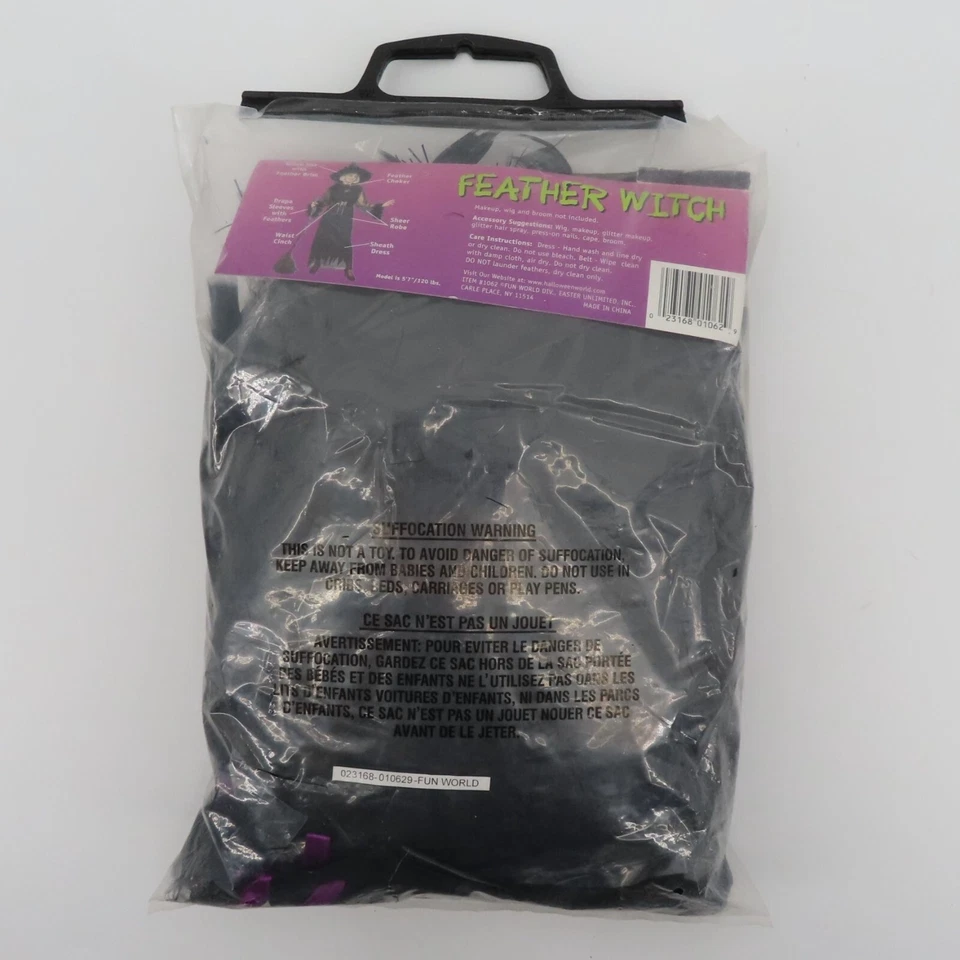 De Colección Divertido Mundo Pluma Bruja Mujeres Talla Única 4-14 OSFM 5 Piezas Disfraz Adulto NUEVO Foto 4 de 4