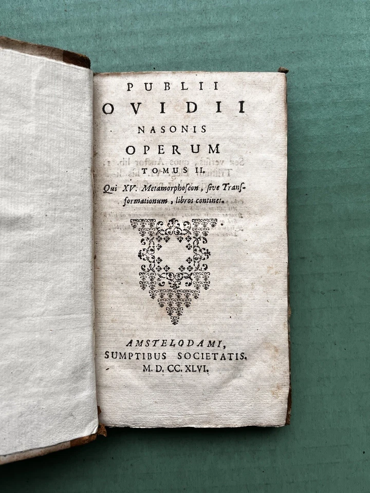 Publii Ovidii Nasonis Operum (1746) by Ovid - Metamorphoses Original Latin Text - Image 4 of 4