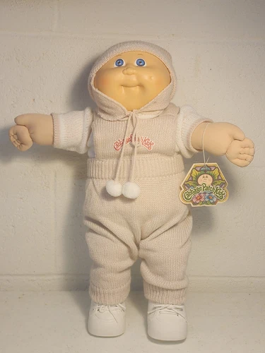 VINTAGE 1985 CABBAGE PATCH KIDS DOLL BALD BLUE EYES & HAT