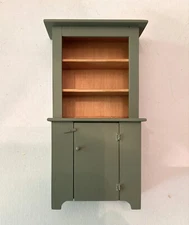Dollhouse miniature hand painted hutch/cupboard by Barbara Hill, 1:12