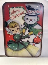 Christmas Wall Decor Holiday Vintage Style Die Cut Cardboard 5 X 7