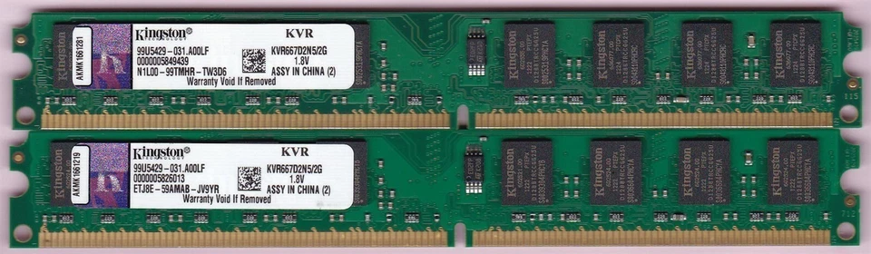 4GB 2x2GB KINGSTON KVR667D2N5/2G DDR2-667 PC2-5300 Low Profile Ram Memory Kit - Image 2 of 4